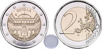 Spain 2 Euros Spain Kingdom 2024 M 2 Euros (Seville) With a Plastic Capsule Bimetallic: nickel brass clad nickel centre in copper-nickel ring -