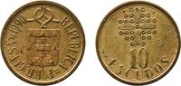Portugal 10 Escudos Portugal Third Republic 1990 10 Escudos Nickel brass (Cu790, Zn200, Ni10) Lisbon Mint (26500000) 7.35g AU KM 633 Gomes R 47 -