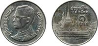 Thailand 1 Baht Thailand Kingdom 2533 1 Baht - Rama IX (Non-magnetic) Copper-nickel (409924000) 3.41g UNC Y 183 -