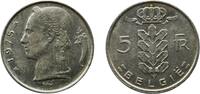 Belgium 5 Francs Belgium Kingdom 1975 5 Francs (Dutch text) Copper-nickel (75% Copper, 25% Nickel) Royal Mint of Belgium (34000000) 5.95g UNC KM -