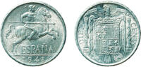 Spain 10 Centimos Spain Nationalist Government 1941 10 Centimos - Iberian rider Aluminium (97.5% aluminium, 2.5% copper) Royal Mint of Spain 1.85g -