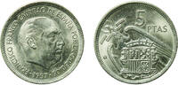 Spain 5 Pesetas Spain Nationalist Government 1957 ????71 5 Pesetas - Francisco Franco Copper-nickel (75% copper, 25% nickel) Royal Mint of Spain -