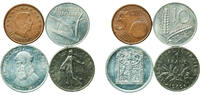 France France 1960 - 2002 Italy Coinage (4 coins) XF -