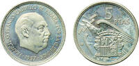 Spain 5 Pesetas Spain Nationalist Government 1957 ????73 5 Pesetas - Francisco Franco Copper-nickel (75% copper, 25% nickel) Royal Mint of Spain -