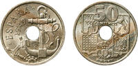Spain 50 Centimos Spain Nationalist Government 1949 ????19-51 50 Centimos (Anchor; Arrows down) Copper-nickel (75% copper, 25% nickel) Royal Mint -