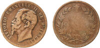 Italy 10 Centesimi Italy Kingdom 1862 - 1867 T 10 Centesimi - Victor Emmanuel II Bronze Turin Mint 9.69g VF KM 11 -