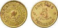 Spain 5 Centimos Spain Second Republic 1935 5 Centimos - Cooperativa Popular Els Amics Brass 4.57g AU AL 141 -