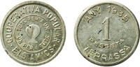 Spain 1 Peseta Spain Second Republic 1935 1 Peseta - Cooperativa Popular Els Amics Nickel 5.28g AU AL 143 -