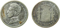Spain 1 Peseta Spain Kingdom 1903 ????19-03 SMV 1 Peseta - Alfonso XIII (4th portrait) Silver (.835) Royal Mint of Spain (10602000) 4.82g F KM -