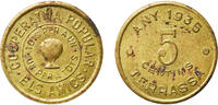Spain 5 Centimos Spain Second Republic 1935 5 Centimos - Cooperativa Popular Els Amics Brass 4.61g AU AL 141 -
