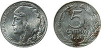 Spain 5 Centimos Spain Second Republic 1937 5 Centimos - II Republic Iron Royal Mint of Spain (10000000) 3.84g UNC KM 752 Cal 9 -