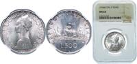 500 Lire 1958 R Rome Mint Italy Italy Republic 1958 R 500 Lire Original luster Silver (.835) (Copper .165) Rome Mint (24240000) 11g NGC MS 64  KM...