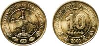 Turkmenistan 10 Tenge Turkmenistan 2009 10 Teňňe Brass 4.99g UNC KM 98 Schön 94 -