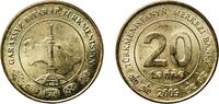Turkmenistan 20 Tenge Turkmenistan 2009 20 Teňňe Brass Royal Mint 6.58g UNC KM 99 Schön 95 -
