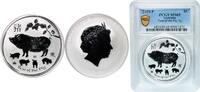 1 Dollar 2019 P Perth Mint Australia Australia 2019 P 1 Dollar - Elizabeth II (4th Portrait - Year of the Pig - Silver Bullion Coin) Silver (.999...