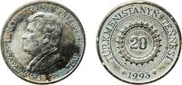 Turkmenistan 20 Teňňe Turkmenistan 1993 20 Teňňe Nickel plated steel Royal Mint (50000000) 3.62g UNC KM 4 Schön 5 -