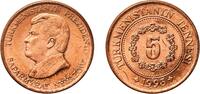 Turkmenistan 5 Teňňe Turkmenistan 1993 5 Teňňe Copper plated steel Royal Mint (75000000) 2.95g UNC KM 2 Schön 3 -
