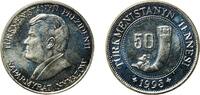 Turkmenistan 50 Teňňe Turkmenistan 1993 50 Teňňe Nickel plated steel Royal Mint (40000000) 4.89g UNC KM 5 Schön 6 -