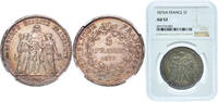 France 5 Francs France Third Republic 1876 A 5 Francs Silver (.900) Paris Mint (8800000) 25g NGC AU 53 Franc 2014 334/17 KM 820.1 -