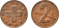 Switzerland 2 Rappen Switzerland Federal State 1948 B 2 Rappen (Wheat spike) Bronze (95% copper, 4% tin, 1% zinc) Bern Mint (10190000) 3.05g AU HMZ -