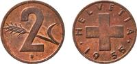 Switzerland 2 Rappen Switzerland Federal State 1955 B 2 Rappen (Wheat spike) Bronze (95% copper, 4% tin, 1% zinc) Bern Mint (2490000) 2.99g UNC HMZ -