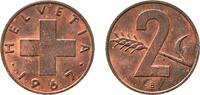Switzerland 2 Rappen Switzerland Federal State 1967 B 2 Rappen (Wheat spike) Bronze (95% copper, 4% tin, 1% zinc) Bern Mint (1510000) 3.04g UNC HMZ -