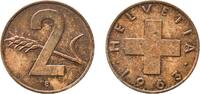 Switzerland 2 Rappen Switzerland Federal State 1963 B 2 Rappen (Wheat spike) Bronze (95% copper, 4% tin, 1% zinc) Bern Mint (10060000) 2.99g AU HMZ -