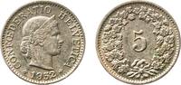 Switzerland 5 Rappen Switzerland Federal State 1952 B 5 Rappen (Libertas; copper-nickel) Copper-nickel (75% copper, 25% nickel, non-magnetic) Bern Mi -
