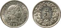 Switzerland 5 Rappen Switzerland Federal State 1970 5 Rappen (Libertas; copper-nickel) Copper-nickel (75% copper, 25% nickel, non-magnetic) Bern Mint -