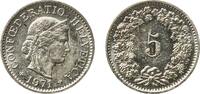 Switzerland 5 Rappen Switzerland Federal State 1971 5 Rappen (Libertas; copper-nickel) Copper-nickel (75% copper, 25% nickel, non-magnetic) Bern Mint -
