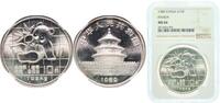 China 10 Yuan China People's Republic 1989 10 Yuan (Panda) Silver (.999) (250000) NGC MS 66 KM A221 -