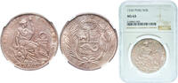 Peru 1 Sol Peru Republic 1930 1 Sol Silver (.500) (Copper .400, Nickel .100) Philadelphia Mint (76000) 25g NGC MS 63 KM 218 -