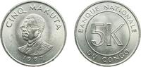 Congo 5 Makuta Congo Democratic Republic 1967 5 Makuta Copper-nickel (75% Copper, 25% Nickel) Kings Norton Metal Company Mint (50000000) 6.47g -