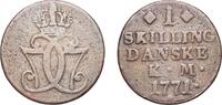 Denmark 1 Skilling Denmark Kingdom 1771 1 Skilling Dansk - Christian VII Copper (54757104) 11.64g VF KM 616.1 -