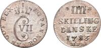 Denmark 4 Skilling Denmark Kingdom 1783 4 Skilling Dansk - Christian VII Billon (.312 silver) Copenhagen Mint 2.8g XF KM 644 -