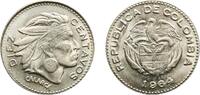 1964 Casa de Moneda de Colombia Colombia Republic 1964 10 Centavos Copper-nickel Casa de Moneda de Colombia Mint (61672000) 2.48g UNC KM 212.2 Re...