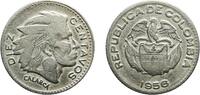 1956 Casa de Moneda de Colombia Colombia Republic 1956 10 Centavos Copper-nickel Casa de Moneda de Colombia Mint (77705000) 2.44g XF KM 212.2 Res...