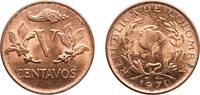 Colombia 5 Centavos Colombia Republic 1970 5 Centavos Copper clad steel (90% Steel, 10% Copper) Casa de Moneda de Colombia Mint (14842000) 3.23g UNC -