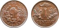 Colombia 1 Centavo Colombia Republic 1969 1 Centavo Copper plated steel (90% Steel, 10% Copper) Casa de Moneda de Colombia Mint (6870000) 2.01g UNC -
