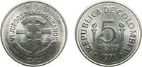Colombia 5 Pesos Colombia Republic 1971 5 Pesos (Pan-American Games) Nickel clad steel (90% Steel, 10% Nickel) (2000000) 9.95g UNC KM 247 Hernán -