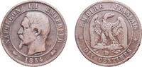 France 10 Centimes France Second Empire 1854 D 10 Centimes - Napoleon III Bronze Lyon Mint (8484923) 9.85g VF Franc 2014 133/14 KM 771.4 -