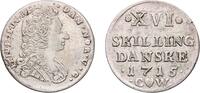 Denmark 16 Skilling Denmark Kingdom 1715 CW; ♥ 16 Skilling Dansk - Frederik IV Silver (.625) Copenhagen Mint 5.55g VF KM 505 -