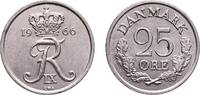 Denmark 25 Øre Denmark Kingdom 1966 C♥S 25 Øre - Frederik IX Copper-nickel (75% Copper, 25% Nickel) Copenhagen Mint (50219634) 4.46g UNC KM 85 -