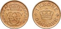 Denmark 1 Krone Denmark Kingdom 1926 HCN♥GJ 1 Krone - Christian X Aluminium bronze (92% Copper, 6% Aluminium, 2% Nickel) Copenhagen Mint (270600 -