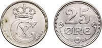 Denmark 25 Øre Denmark Kingdom 1919 HCN; GJ 25 Øre - Christian X Silver (.600) Copenhagen Mint (9295000) 2.44g UNC KM 815.2 -