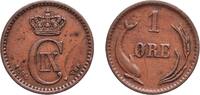 Denmark 1 Øre Denmark Kingdom 1894 1 Øre - Christian IX Bronze Copenhagen Mint (4982000) 2g XF KM 792.2 DNF 1.2 -