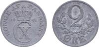 Denmark 2 Øre Denmark Kingdom 1942 N♥S 2 Øre - Christian X (German Occupation) Zinc Copenhagen Mint (12934000) 3.18g XF KM 833a Schön 46a DNF -