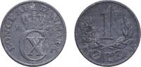Denmark 1 Øre Denmark Kingdom 1943 N;S 1 Øre - Christian X (German Occupation) Zinc Copenhagen Mint (15082000) 1.56g VF KM 832 Schön 45a DNF -