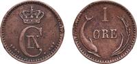 Denmark 1 Øre Denmark Kingdom 1899 1 Øre - Christian IX Bronze Copenhagen Mint (5012000) 2g XF KM 792.2 DNF 1.2 -