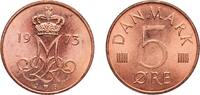 Denmark 5 Øre Denmark Kingdom 1973 S♥B 5 Øre - Margrethe II Copper clad iron (Fe 90%, Cu 10%) Royal Danish Mint (Den Kongelige Mønt) (75138000 -